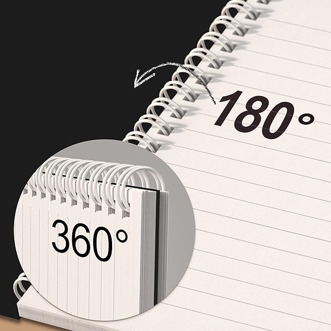 4 Pack Spiral Notebook for Work - 4" x 6" Softcover Notebooks College Ruled for Note Taking, School Supplies,200 Sheets 400 Pages Journals Black