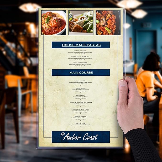 StoreSMART - Rigid Plastic Menu - 8.5" x 14" - 50-Pack - HPP812X14-MENU-50