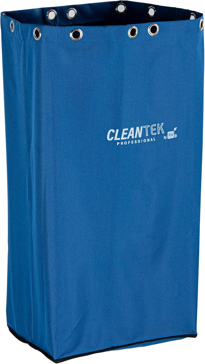 Restaurantware-Janitor CART Bag ONLY: Clean Tek Professional 16.93 x 10.63 x 29.53 Inch Janitorial Cart Bag, 1 Heavy-Duty Bag - Janitor Cart Sold Separately, Durable, Blue Plastic Replacement Bag