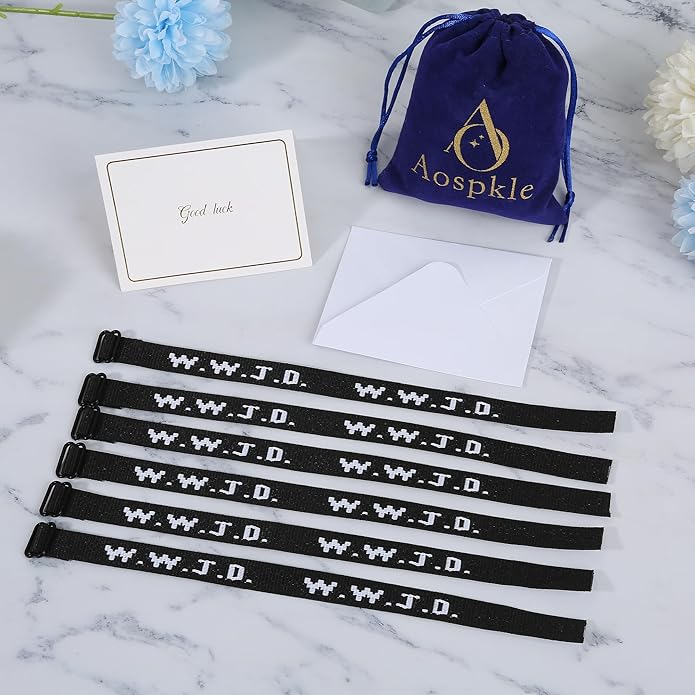 6PCS WWJD Bracelet for Women Men, Christian Gifts Wristbands, WWJD Rubber Bracelets - What Would Jesus Do Silicone Bracelet