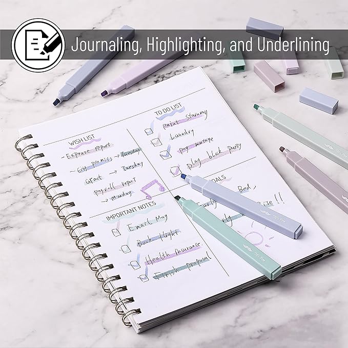 Mr. Pen- Aesthetic Highlighters, 6 pcs, Chisel Tip, Morandi Colors, No Bleed Bible Highlighter Pastel, Highlighters Assorted Colors, Pastel Highlighter Set, Cute Highlighters
