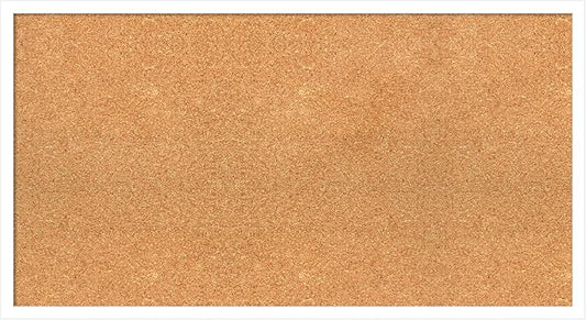 Amanti Art Natural Cork Board for Wall, 19x35 Vision Board with White Frame, Large Corkboard Office Decor for Home Organization, Modern Corkboard Pinboard to Display Items for Home Organization in