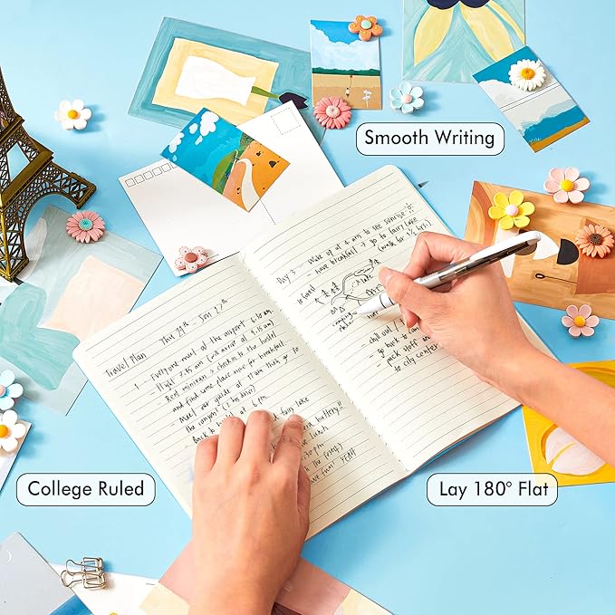 36 Pack Soft Cover Journal Bulk, Feela Lined Blank Travel Journal for Women Men Writing, Notebooks College Ruled for Work, Note Taking Notebook School Business Supplies, 8.2” x 5.5”, A5, Light Blue