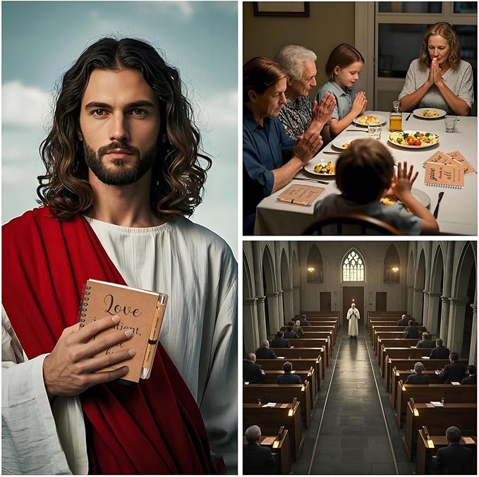 60 Pcs/30 Set Christian Gifts Spiral Notebooks Bulk Journals with Christian Pens Prayer Journal Christian Journal for Women and Men, Perfect Home Gifts