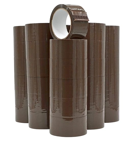 WOD CST20WBA Tan Packing Tape - 2" in. x 60 Yards Per Roll (36 Rolls) - Strong Heavy-Duty Industrial Shipping Box Packaging Tape for Moving, Office, & Storage