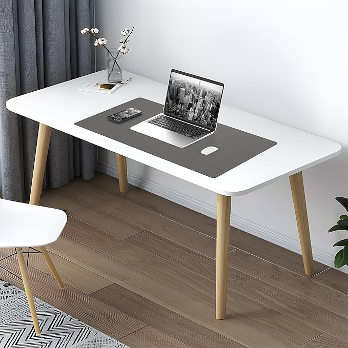 Desk Mat,35.4" x 17" Leather Desk mat,Double-Sided Desk Pad,Desk matt for Desktop,Large Mouse Pad,Office Desk mat,Waterproof Desk Blotter pad for Office&Home(Dark Grey+Cork)