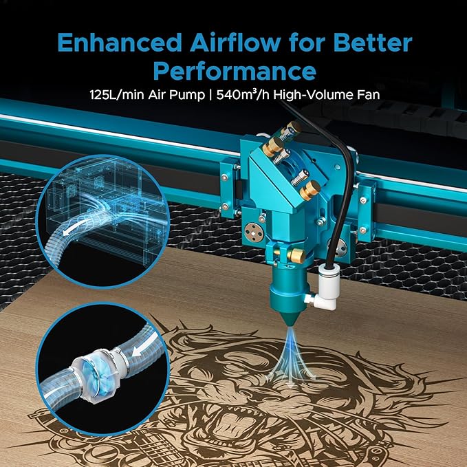 OMTech Pronto 100W CO2 Laser Engraver & Cutter with LightBurn – 40"x24" Workspace, 1,000mm/s Speed, Autofocus, 2-Way Pass, Air Assist, for Wood, Acrylic & More