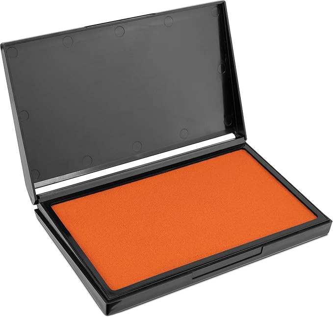 MaxMark Large Orange Stamp Pad - 4-1/4" by 7-1/4" - Premium Quality Felt Pad