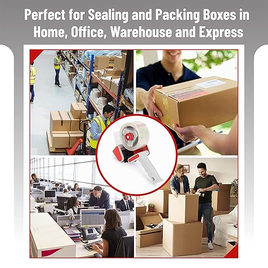Mr. Pen - Packing Tape Dispenser Gun 2-Inch, 2 Pack with 2 Rolls Tape, Heavy Duty Packing Tape with Dispenser, Packaging Tape, Tape Gun, Clear Packing Tape, Tape Gun for Packing Boxes, Moving Tape