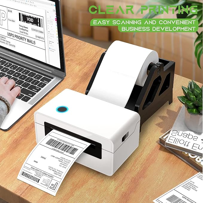 MFLABEL 32 Rolls of 450 Counts, 4x6 Shipping Labels, Mailing Postage Labels for Zebra 2844 ZP-450 ZP-500 ZP-505