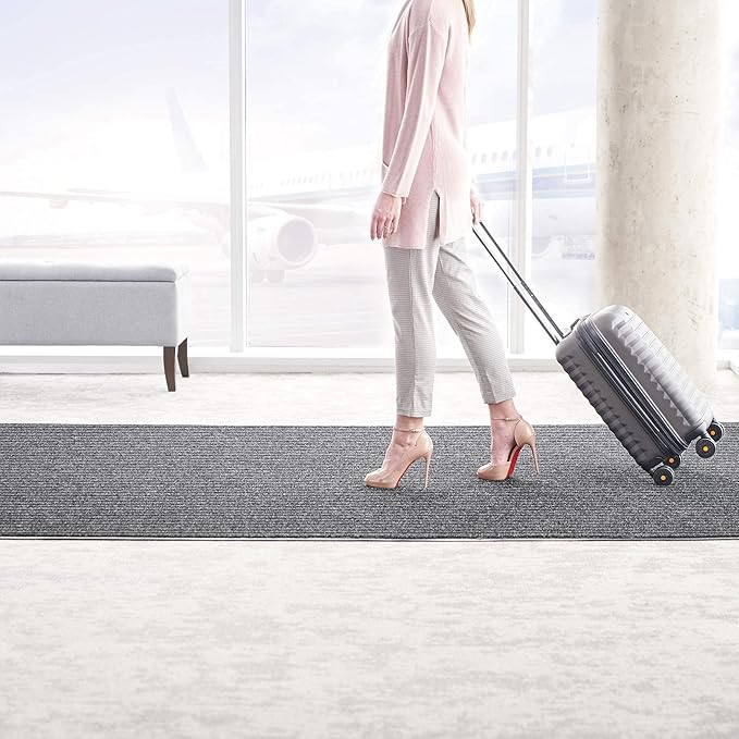 Consolidated Plastics Brush Dry Rug - Made in USA, Heavy-Duty Commercial DoorRug for Indoor/Outdoor Entryways, Non-Slip Backing for High-Traffic Areas (3' W x 5' L, Charcoal)