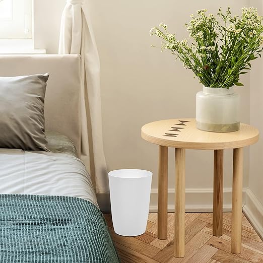 HOLDN’ STORAGE Small Trash Can - 1.58 Gallon Open Top Waste Bin, Compact Waste Can Perfect for Bathroom, Kitchen, Office, Dorm - Durable Garbage Can - Glossy White