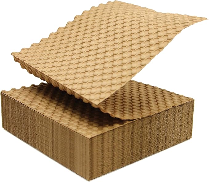 Elementree Paper Bubble Wrap Sheets for Packing, Moving, & Shipping - 12" x 12" x 250' - Eco-Friendly Kraft Bubble Paper - Recyclable Cushioning Wrap - Made in the USA (01913)
