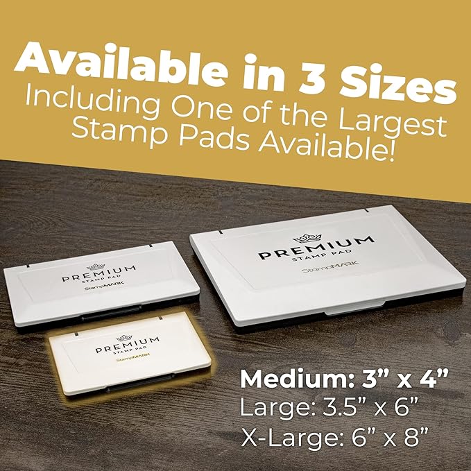 Premium Stamp Pad Medium Size 3" x 4" - for Traditional Rubber Stamps - Felt Pad Gray Color