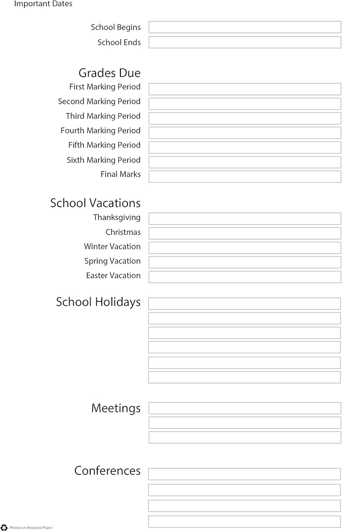 House of Doolittle HOD51607 Combination Lesson Planner & Class Record Book, Acid Free Paper/Leatherette, Blue
