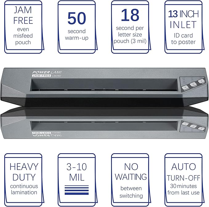 SINCHI 3-10 mil, Heavy Duty, 48-Second Warm-up Commercial Laminating Machine, Never Jam High Speed 13-inch Thermal Laminator Machine for Business/Office/School
