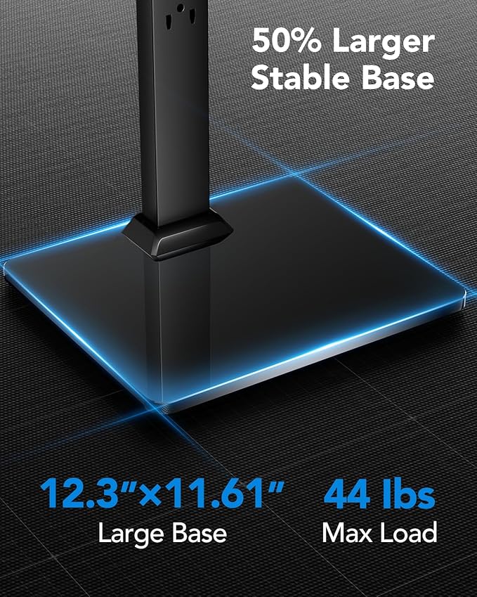 HUANUO Dual Monitor Stand, Vertical Monitor Mount for Two Screens 13 to 34 Inch, Freestanding Monitor Riser with Swivel, Tilt, Rotation and 13 Height Settings, Max Load 44 lbs, Max VESA 100x100