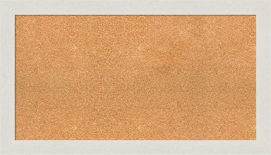 Amanti Art Natural Cork Board for Wall, 21x37 Vision Board with White Frame, Large Corkboard Office Decor for Home Organization, Country Rustic Corkboard Pinboard to Display Items for Home