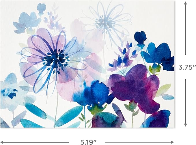 Hallmark Blank Cards Assortment, Painted Flowers (48 Cards with Envelopes)