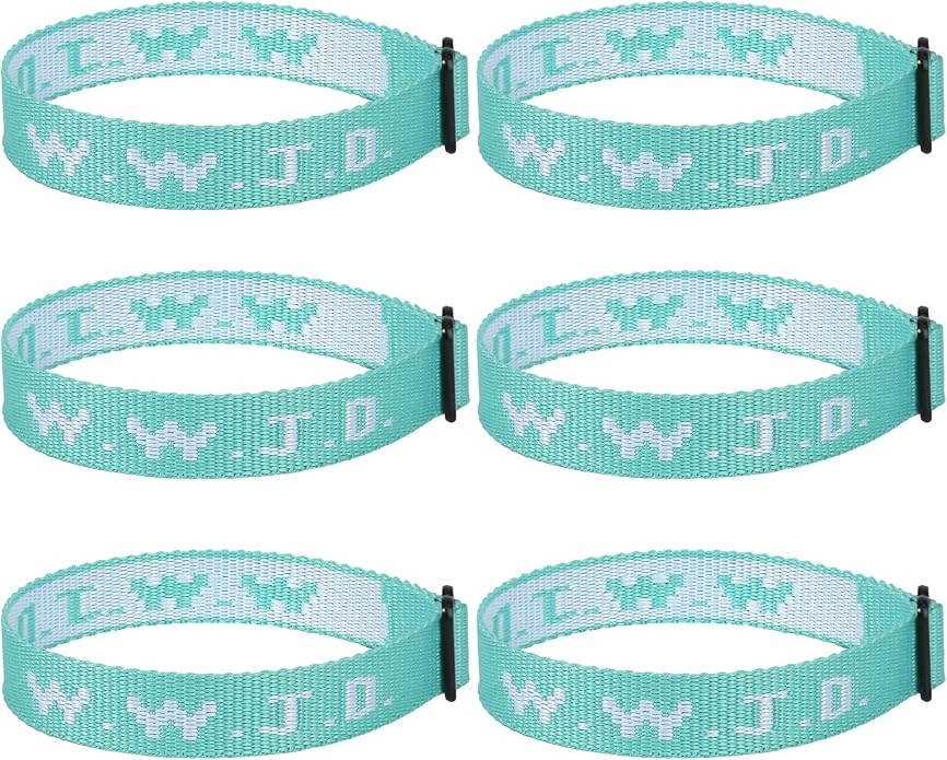 6PCS WWJD Bracelet for Women Men, Christian Gifts Wristbands, WWJD Rubber Bracelets - What Would Jesus Do Silicone Bracelet