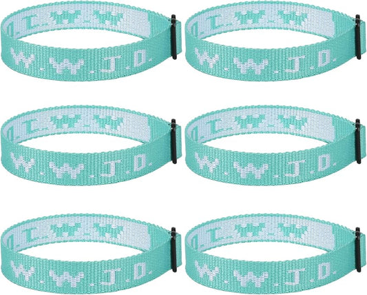 6PCS WWJD Bracelet for Women Men, Christian Gifts Wristbands, WWJD Rubber Bracelets - What Would Jesus Do Silicone Bracelet