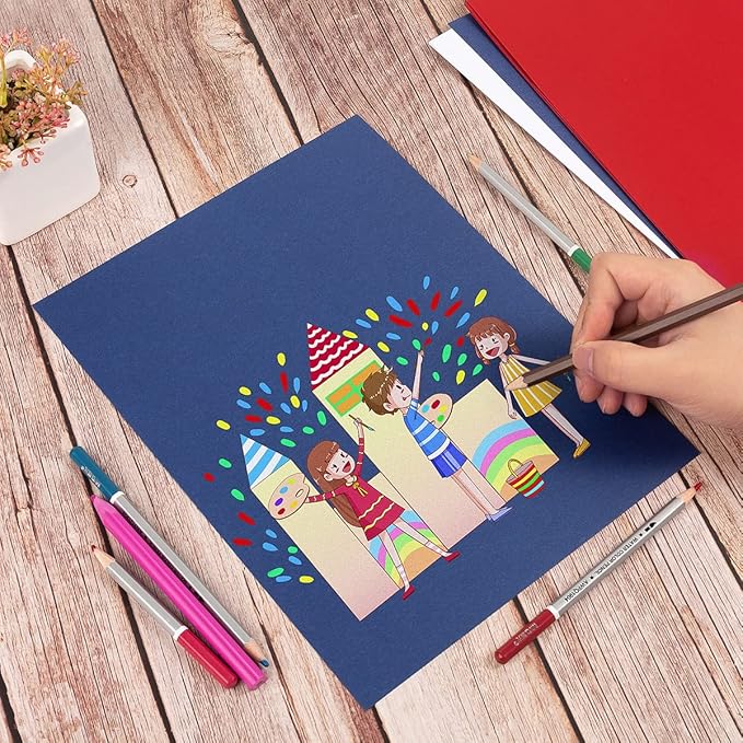 30 sheets Cardstock Paper 8 1/2 x 11 Inches for Crafts and Invitations (White/Red/Blue)