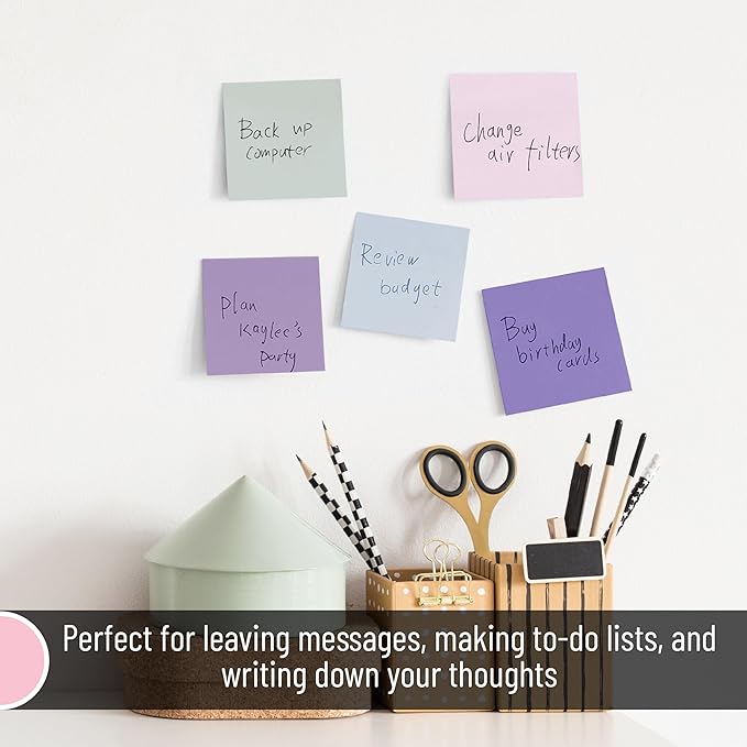 Mr. Pen- Colorful Sticky Notes, 3”x3”, 12 Pads, Mute Colors Sticky Notes Bulk, Sticky Note, Self-Stick Note Pads, Back to School Supplies