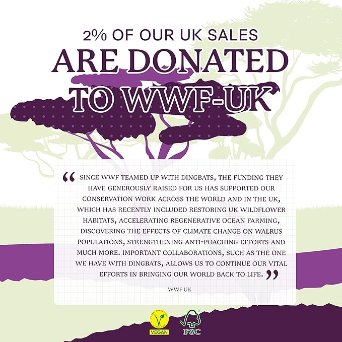 Dingbats* Wildlife Lined Writing Journal Notebook A5 - Vegan Leather Hardcover - Ideal for Work, Travel - Pocket, Elastic Closure, & Bookmark