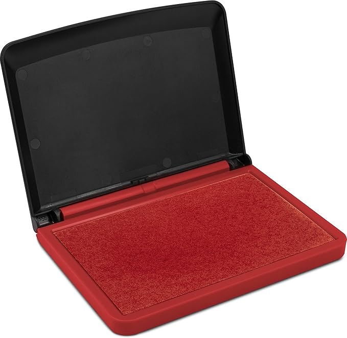 MaxMark Large Red Stamp Pad - 2-3/4" by 4-1/4" - Premium Quality Felt Pad