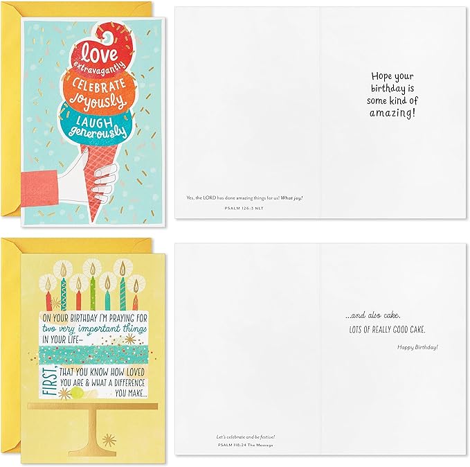 Hallmark Dayspring Religious Birthday Card Assortment (16 Cards with Envelopes) for Kids, Adults, Coworkers, Friends, Family