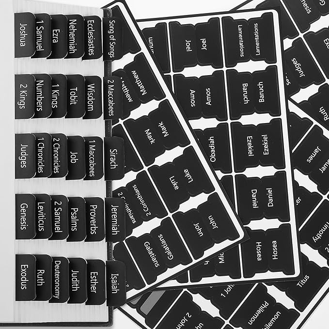 Mr. Pen- Bible Tabs, 75 Tabs, Black, Laminated Bible Tabs for Women and Men, Bible Tabs for Study Bible Index Tabs, Bible Book Tabs, Bible Labels Tabs, Mr Pen Bible Tabs for Women Study Bible