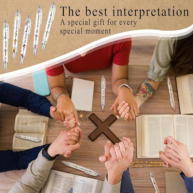 30 PCS Bible Verse Pens, Christian Pen Set, Christian Ballpoint Pens for School Office Church Supplies