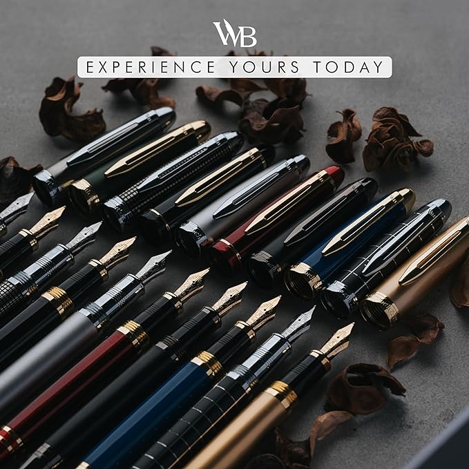 Wordsworth & Black Majesti Fountain Pen-(Red), Luxury Case, 24K Gold Finish; 18K Gilded Extra Fine Nib- Ink Cartridges, Refillable Ink Converter-Calligraphy Pen-Best Business Gift Set for Men & Women