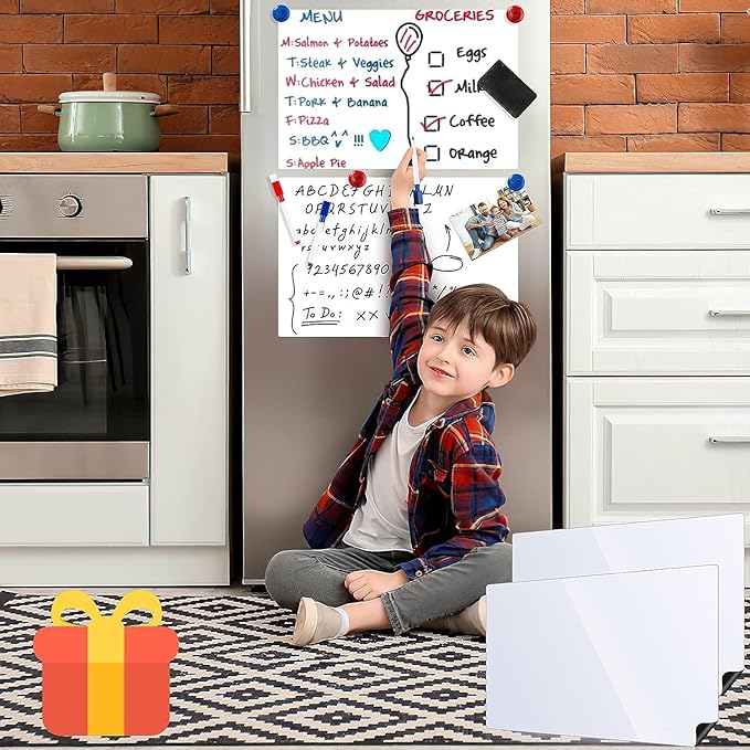 Magnetic Whiteboard Contact Paper, 47" x 94" Stick on Magnetic Dry Erase White Board Sticker on Wall, Easy to Write for Kids Drawing, School, Office, Kitchen Fridge