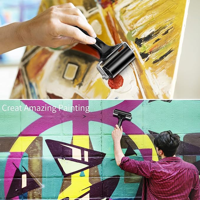 6 Inch Rubber Roller Tool, Rubber Brayer Roller for Printmaking by HRLORKC