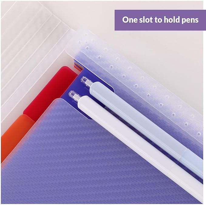SKYDUE Accordion File Organizer, 12 Pockets File Folders, Letter Size Expanding File Folder with Colored Tabs and Expandable Cover (Transparent)
