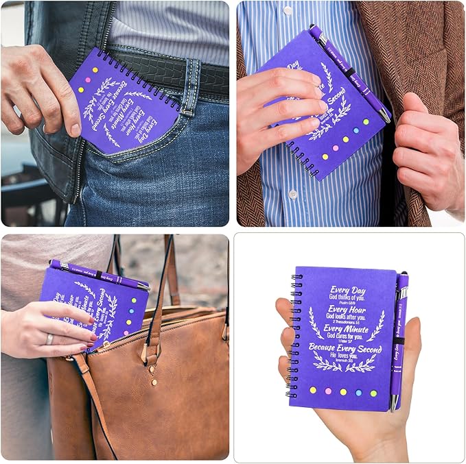 60 Pcs Bulk Christian Gifts Prayer Journal for Woman - 30 Set Religious Notepad with Christian Pen - Bible Notebook - Church Gifts for Mother's Day, Bible Study, and Family Devotions ( Elegant )