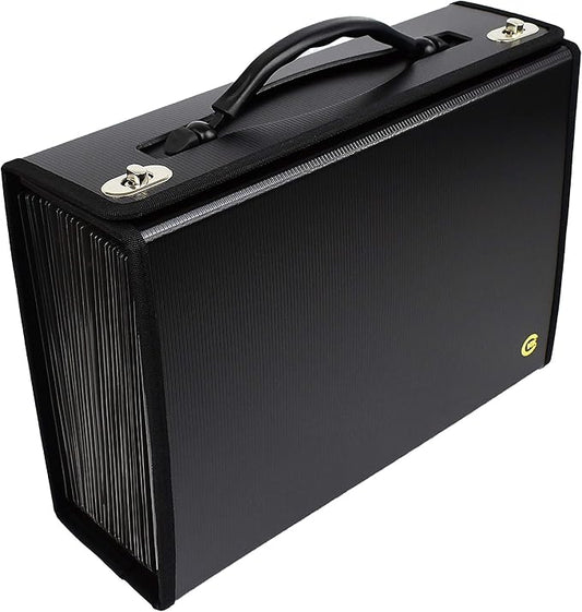 CNK Accordion File Folders with 24 Pockets Organizer for Document Paper Storage Folder Documents Expanding Binder Folio Pocket Receipt Filing Expandable Files Dividers Labels Letter Durable Handle