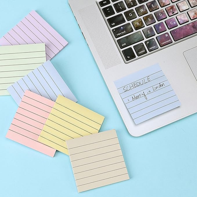 Mr. Pen- Lined Sticky Notes 3x3, 12 Pads, 720 Sheets in Total, Morandi Colors, Sticky Notes with Lines, Sticky Note Pads, Sticky Pads, Sticky Notes Lined, Colorful Sticky Notes, Mr Pen Sticky Notes