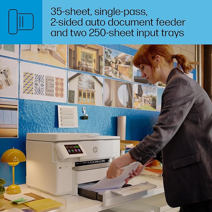 HP OfficeJet Pro 9730e Wide Format Wireless All-in-One Color Inkjet Printer, Print, scan, Copy up to 11x17', ADF, Duplex Printing Best for Office, 3 Months of Instant Ink Included (537P6A)