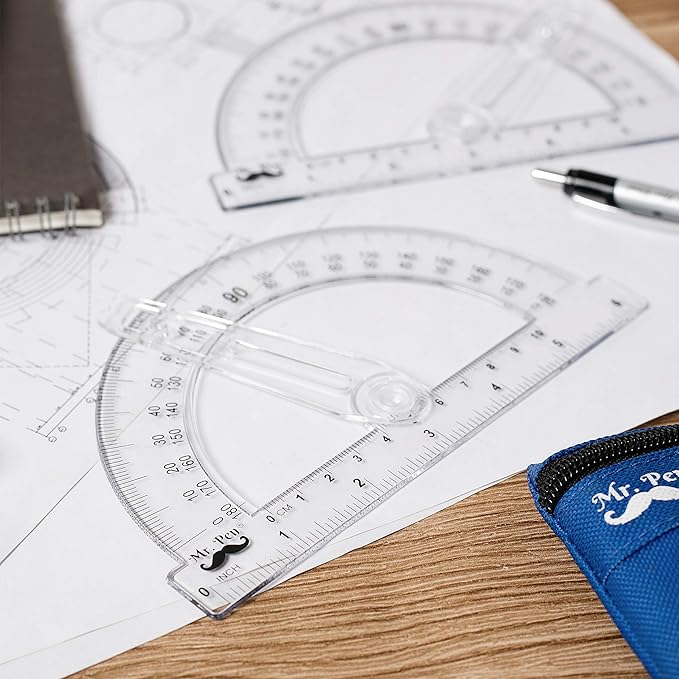 Mr. Pen- Protractor, 6 Inches Protractor with Swing Arm, Pack of 3