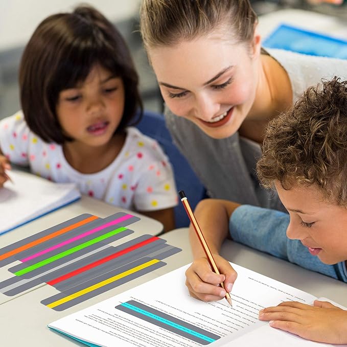 Guided Reading Strips Highlight Strips Colored Overlay Highlight Bookmarks Help with Dyslexia for Crystal Children and Teacher Supply Assistant (18)
