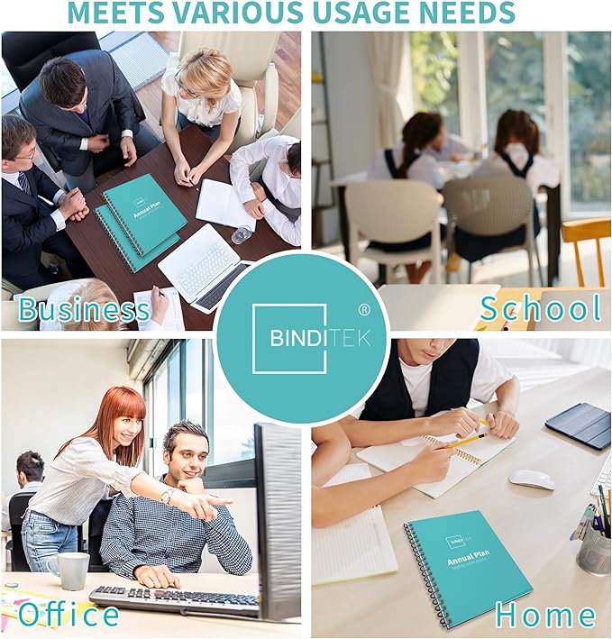 Binditek 100 Pack Plastic Spiral Binding Coils, Multi Size (14mm, 16mm, 20mm, 25mm) (9/16", 5/8", 13/16", 1"), 4:1 Pitch, Black, for Students and Coworkers