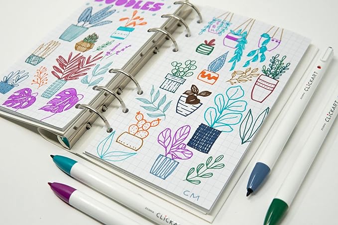 Zebra Pen ClickArt Retractable Marker Pen, 0.6mm, Assorted Deep Sea Colors, 6-Pack (69026)