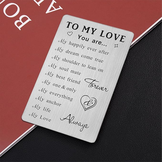 TANWIH To My Love Wallet Card Gifts, 10 Reasons Why I Love You, Romantic Anniversary Cards Gift for Her Him, Wedding Christmas Presents