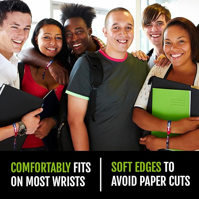 Wristco 100 White Cloth Event Wristbands – Plastic Closure to Prevent Transfer or Reuse – Premium-Grade Fabric Bracelets for Party Entry, Summer Camp, VIP Identification, Drink Ticket ID
