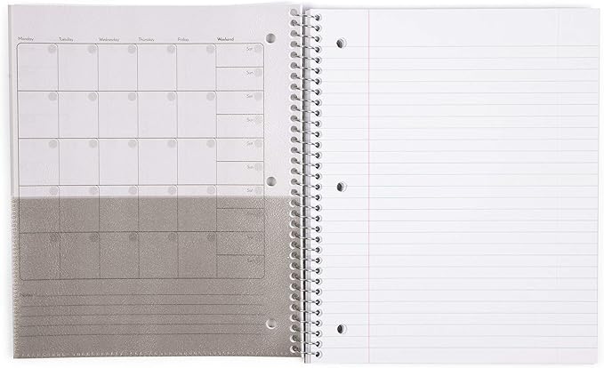 Mintra Office Durable Spiral Notebooks, 1 Subject, (Purple, Wide Ruled 3 Pack), 100 Sheets, Poly Pocket, Moisture Resistant Cover, Strong Chipboard back, For School, Office, Business,
