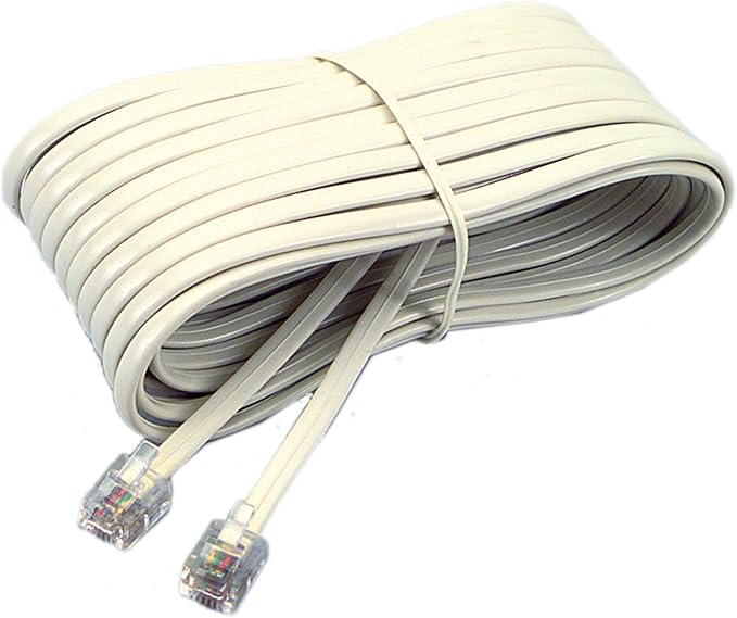 Softalk 04020 Phone Line Cord 25-Feet Ivory Landline Telephone Accessory