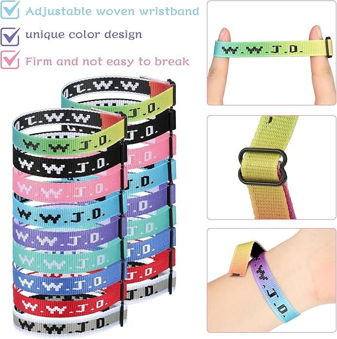 6PCS WWJD Bracelet for Women Men, Christian Gifts Wristbands, WWJD Rubber Bracelets - What Would Jesus Do Silicone Bracelet