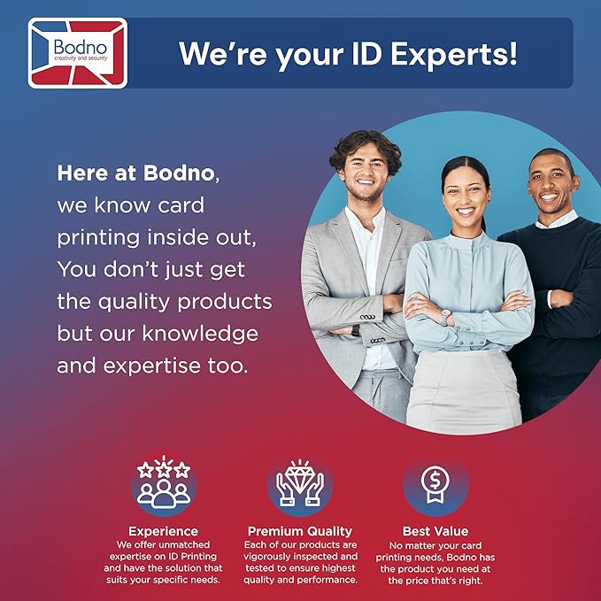 Bodno Evolis Primacy 2 Single Sided ID Card Printer & Complete Supplies Package Gold Edition ID Software